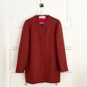 Vintage Evan-Picone Red Wool Tweed Coat Size 12